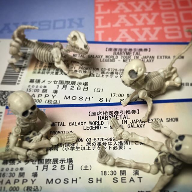 発券してきた！🏻🦊☠️めっちゃ楽しみＤＥＡＴＨ！☠️ #babymetal #metalgalaxy  #poseskeleton #skeleton #skeletondog #skeletoncat  #ポーズスケルトン #リーメント 